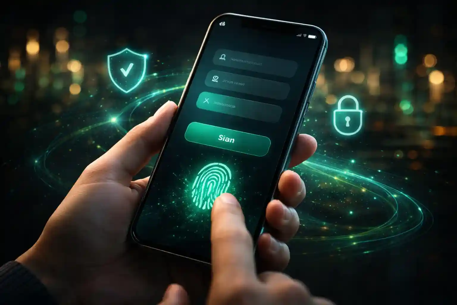 User unlocking casino app with fingerprint security